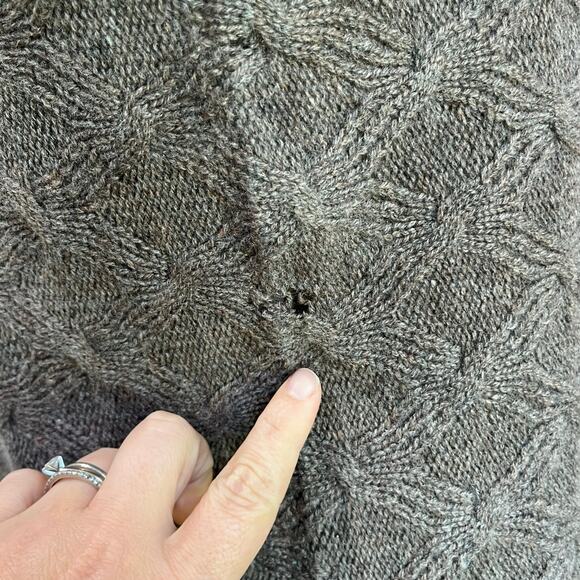 Kinross 100% Cashmere Poncho Sweater Wrap Cape Tan Mushroom Retail $395 - Picture 6 of 11